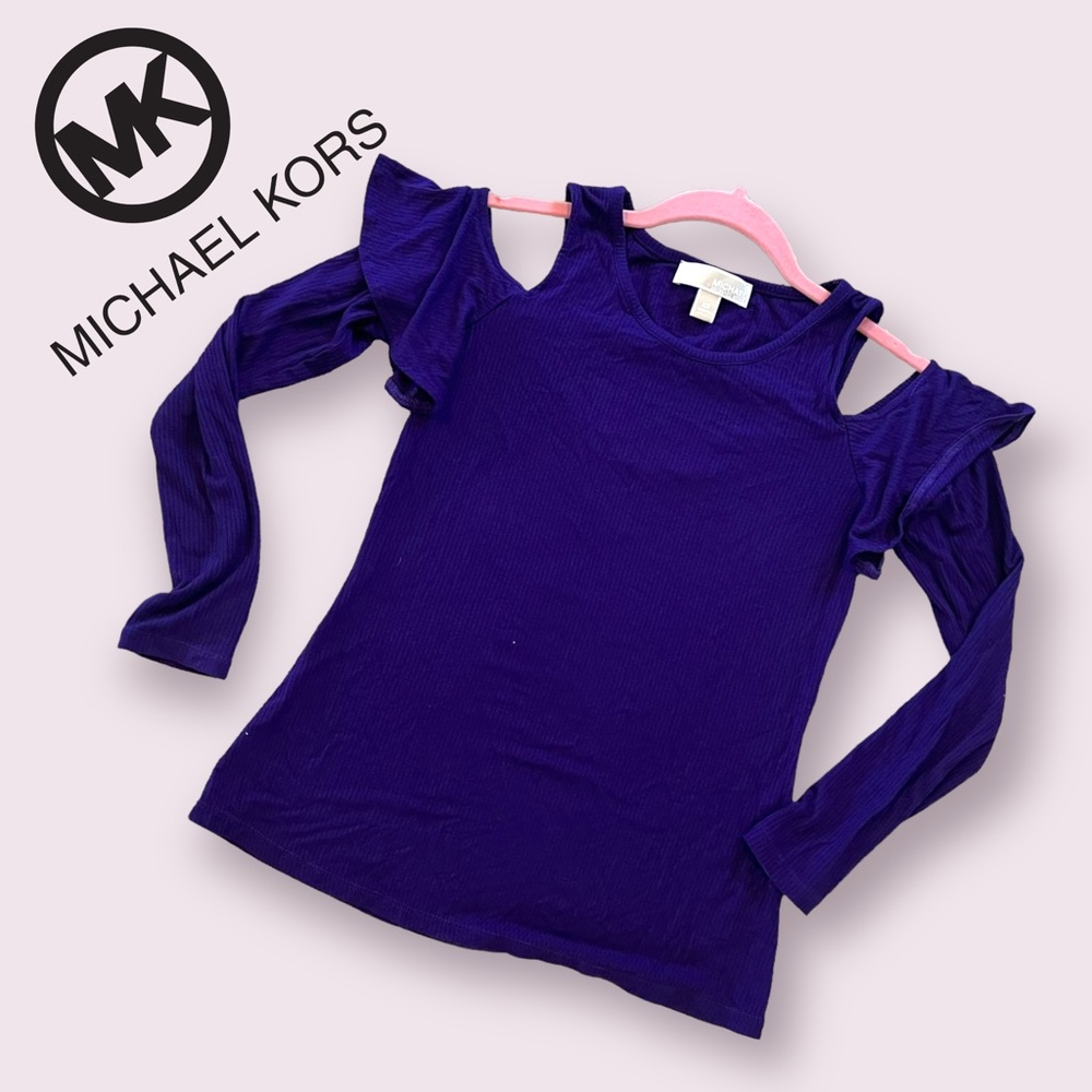 Michael Kors cold shoulder ribbed top